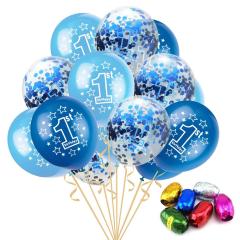 12inch rose gold confetti balloon set 1st birthday party decorations
