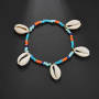 Summer beach simple design jewelry ankle bracelet seed bead shell anklet for women