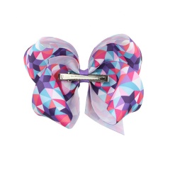 Bow hairpin 6 inch geometric pattern children kids hair accessories set metal diy hair clip for baby girl