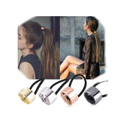 Rose gold Scrunchy Elastic Ponytail Holder Silk glitter women metal Hair ring hair ties