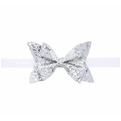 Simple design glitter sequin bow knot hair band for baby kids hair accessories