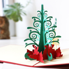 custom Promotional paper craft pop up laser cut handmade laser cut christmas cards