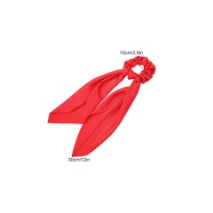 amazon human Chiffon white Ribbon long bow knot elastic silk scarf scrunchies hair ties custom bulk for girls womens