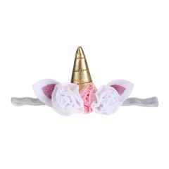 Unicorn hair accessories 3d flower lace crown glitter bling headbands
