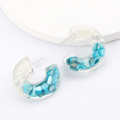 2020 ins hot fashion jewelry stunning C-shaped cylindrical acetate earrings