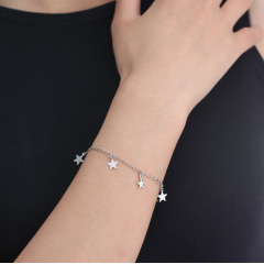 Fashion Women Metal Stars Cuff Bracelets Jewelry Gold Adjustable Charm Bracelet