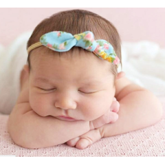 Pretty promotional printing bow knot hair tie for baby girl hair accessories
