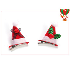 Santa hat decorative hair clip children's hair accessories holiday party supplies