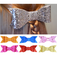 2020 Shining sequin handmade 8 color bows knot hair clips for girls hair accessories