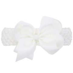 Amazon bulk sale13 style pure color grid bow knot hair band for baby kids hair accessories