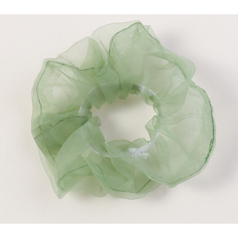 2020 new arrival summer pure color transparent organza hair scrunchies for girls