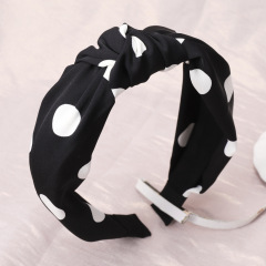 wholesale custom women girls makeup dot knot fabric headbands for daily