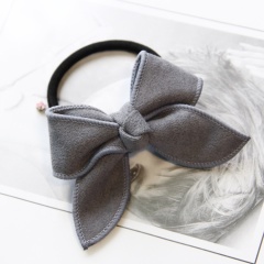 2020 Amazon new custom multicolor bow suede hair rope elastic hair ties band for girl