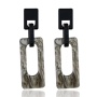 Fashionable women girls drop plain rectangle long acetate hoop earrings