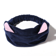 Wholesale custom cute face wash clear elastic hairbands with ears for girls kids