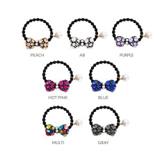 New colorful Knitted Fabric Hair band crystal rhinestone bow Hair tie New colorful Knitted Fabric Hair band crystal rhinestone bow Hair tie