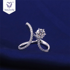 Classical Cubic Zirconia 14k 18K Gold sliver Plated Platinum wedding moissanite Ring