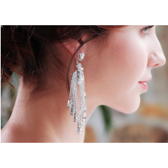 fashion custom wholesale women jewelry gift wedding bridal crystal and glass earring