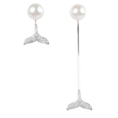 fashion custom wholesale women fishtail ladi jewelry gift posts silver pearl earring 925 sterling fashion custom wholesale women fishtail ladi jewelry gift posts silver pearl earring 925 sterling