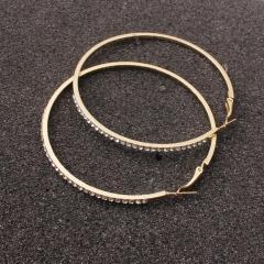 2020 New arrival fashion women jewelry alloy circle crystal hoop earrings for girls