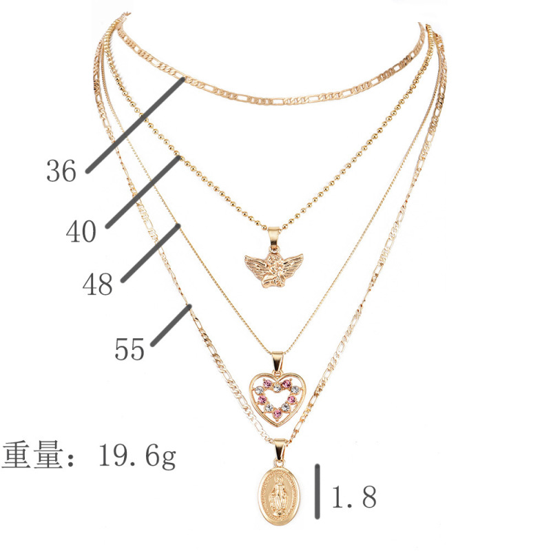 wish Amazon ins fashion gold angle heart multi layered chain choker necklace set for women lady girls wish Amazon ins fashion gold angle heart multi layered chain choker necklace set for women lady girls