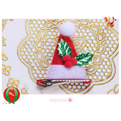 Santa hat decorative hair clip children's hair accessories holiday party supplies