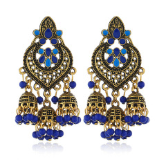 Fashion colorful alloy beads earring accessories tassel earrings bohemia