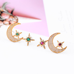 2019 New fashion jewelry for ladies Starmoon diamond earrings