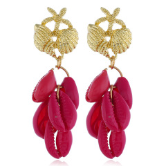 new product wholesale fashion statement women ladies alloy seashell earrings
