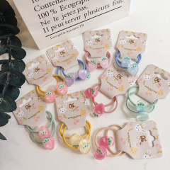 Cute korean translucent fruit watermelon strawberry cherrykids hair ties for baby girls