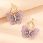Wholesale Girls Delicate Handmade Rhinestone Embroidery Lace butterfly earrings Wholesale Girls Delicate Handmade Rhinestone Embroidery Lace butterfly earrings