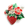 New Fashion Jewelry Designer Painted Enamel Strawberry Brooches for Women