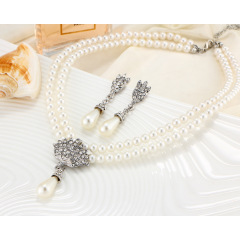 korean wish ins valentine's day christmas gift wedding earring necklace pearl set jewellery