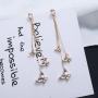 amazon ins Customized korean fashion trendy Zircon Jewelry Fashion Gold Long Drop Diamond Earrings for Women