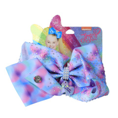 Handmade Kids Fashion Accessory Large Jojo Siwa Ribbon Rhinestone Bows Hair Clip