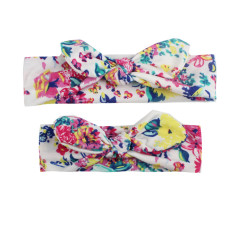 Wholesale custom kids elastic soft printed bowknot mommy and me headbands