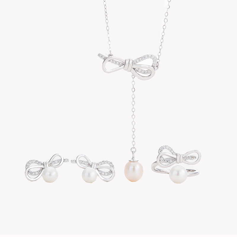Korean fashion valentine's day christmas gift jewelry 925 silver women pearl necklace long Korean fashion valentine's day christmas gift jewelry 925 silver women pearl necklace long