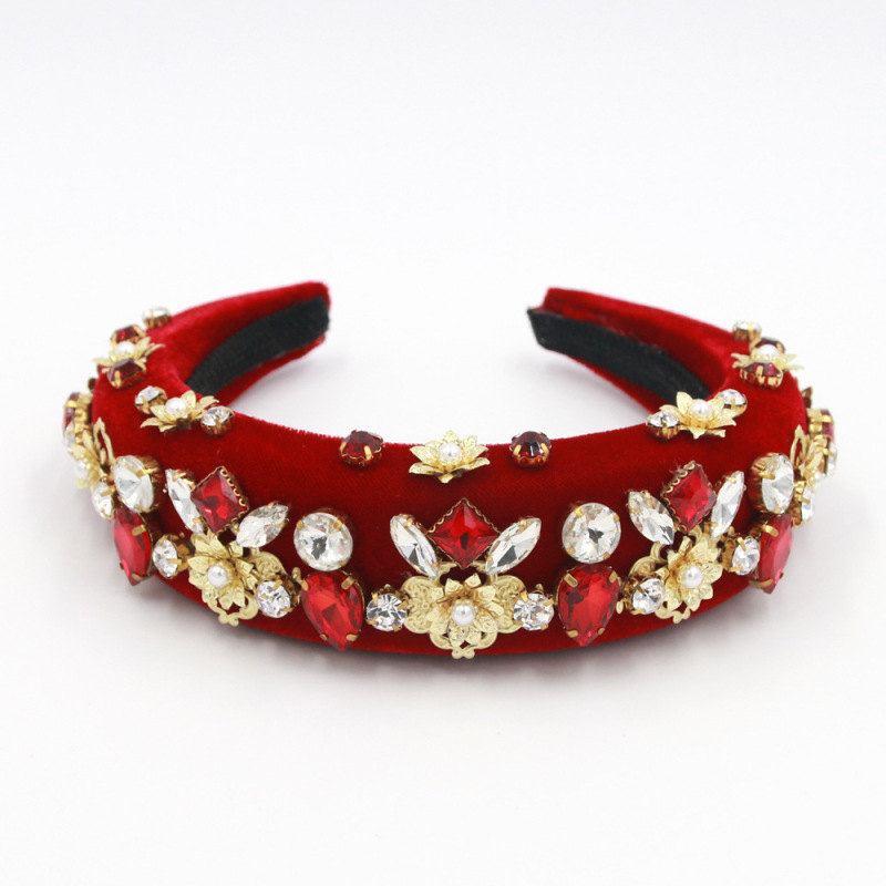 2019 fashion handmade baroque rhinestone crystal baroque pearl headbands