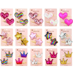 Wholesale baby girls multiple colour bling bling glitter sequin hair clips