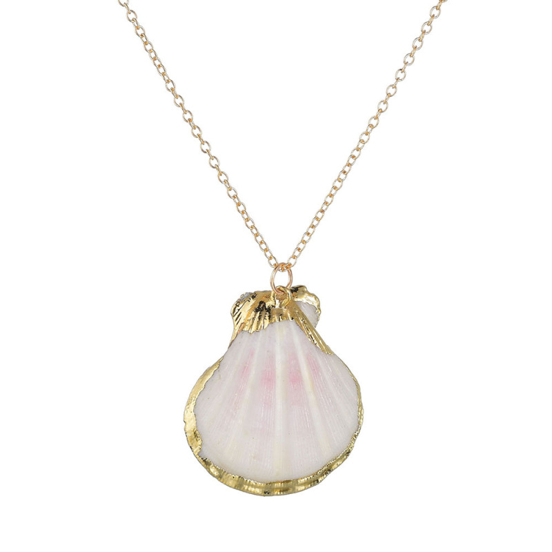 2019 fashion jewelry for women natural pink shell design big chain necklace