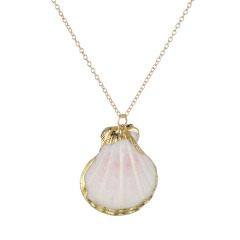 2019 fashion jewelry for women natural pink shell design big chain necklace