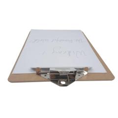 OEM A5 size Custom logo office wall mounted acrylic files clipboard with pen holder display rack