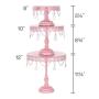 Set of 3 Cupcake Stand Round Pink Metal Iron Cake Stand With Crystal Beads for Wedding Party Birthday