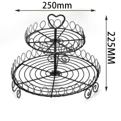 Soporte giratorio disponible plegable decorativo de la torta del partido del metal redondo del carro de 2 niveles del precio barato