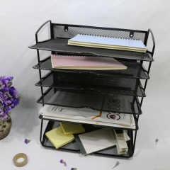 6 bandejas de escritorio para documentos, escritorio de oficina, soporte de papel, organizador de bandejas para cartas
