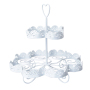 Support à gâteau blanc en métal, multifonctionnel, décoratif, pour fête, mariage, thé de l'après-midi, forme ronde