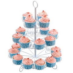 Soporte plegable de 3 niveles para boda, alambre decorativo de metal, mini dulces, venta al por mayor, soporte para pastel y cupcakes, estante para sujetar