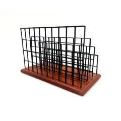 Канцелярские принадлежности Wideny, черная металлическая проволочная сетка, деревянный держатель для писем и файловый органайзер для стола