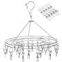 2018 wholesale supplies metal stainless steel round rotating revolving hanging clothes clothing rack with hook cloth hanger
