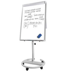 Suministros escolares de oficina, tablero de borrado en seco móvil de metal magnético con pizarra blanca, caballete de rotafolio ajustable en altura con bandeja para marcadores